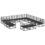 vidaXL Garten-Sofa-Set, 13-teilig, schwarz, Aluminium. Modulares Lounge-Set für Terrasse und Garten.
