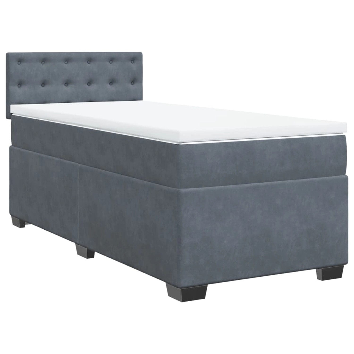 vidaXL Boxspringbett mit Matratze Dunkelgrau 80x200 cm Samt 3286175 günstig online kaufen