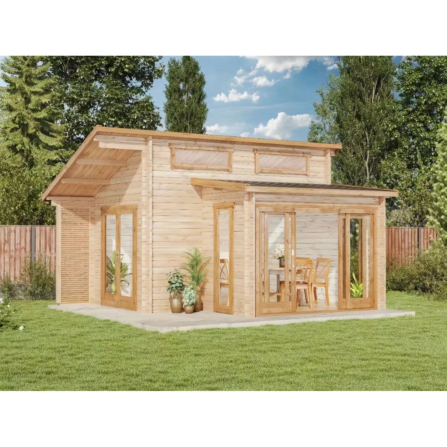 Alpholz Gartenhaus Lausitz-40 ISO Pultdach 520 cm x 420 cm Braun günstig online kaufen