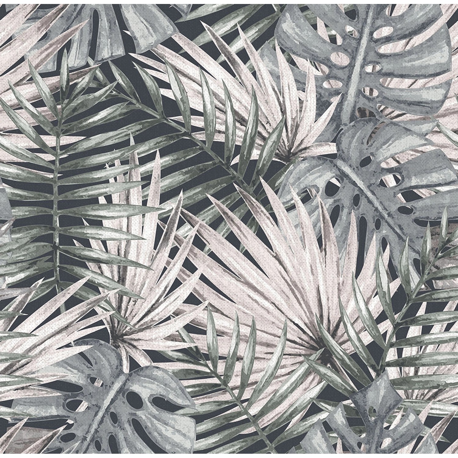 Sanders & Sanders Tapete Palmblätter Graugrün 53 cm x 10 m günstig online kaufen