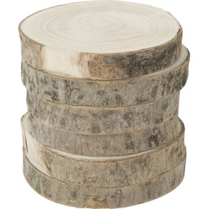 Holzplatte Natura Ø 10 cm x 9,4 cm 6 Stück