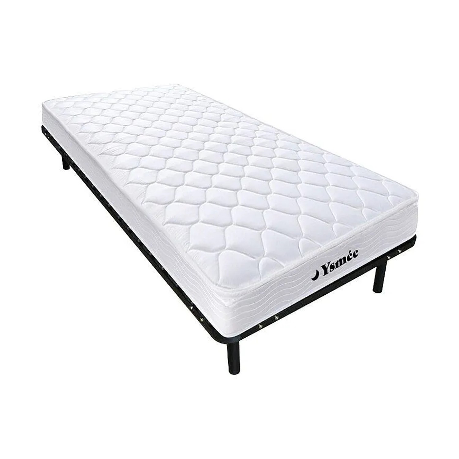 Vente-unique Matratze Und Lattenrost Wolkenlos Schwarz 190 cm  188 cm  3.8 cm