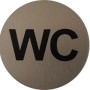 WC Schild aus Aluminium, selbstklebend, runde Form.
