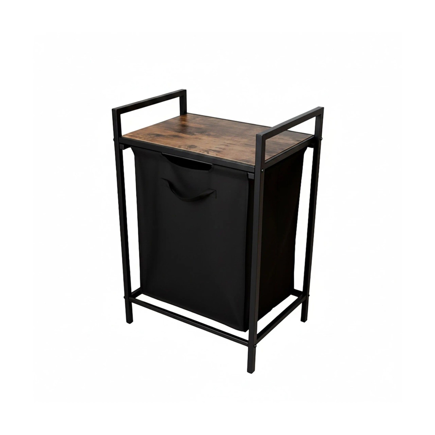 Relaxdays Wäschesammler Metall Vintagebraun mit Ablage 72 cm x 50 cm x 33 cm 3,7 kg