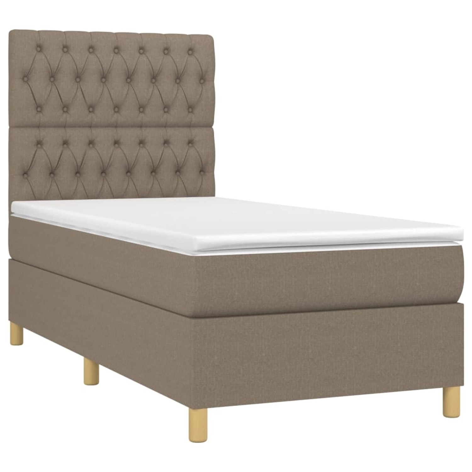 vidaXL Boxspringbett mit Matratze & LED Taupe 90x200 cm Stoff 3135649 günstig online kaufen