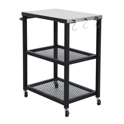 Taino Netis Grillwagen Grilltisch Rollwagen Grillständer Klein Mit Rollen Outdoor Balkon Garten Terrasse Schwarz