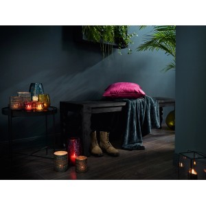 Dekorative Laterne Dark Wonder, 20 cm, transparent-schwarz, für stimmungsvolle Beleuchtung im Innenbereich.