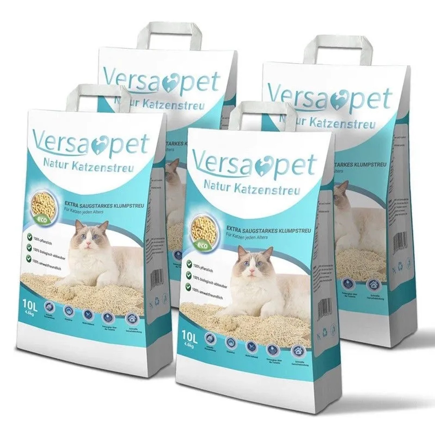 Versapet Tofu Katzenstreu 40L 18.4kg Klumpstreu für Katzenklo Staubarm Geruchsbindend