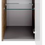Fackelmann Waschtisch-Unterbauschrank Verona, Nussbaum/Weiß Hochglanz, mit Tür rechts und Einlegeboden.