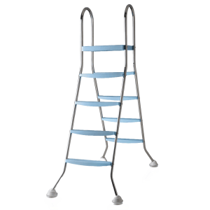 Gre Poolleiter aus Edelstahl, 6 Stufen, bis 110 kg Tragkraft für Aufstellpools.