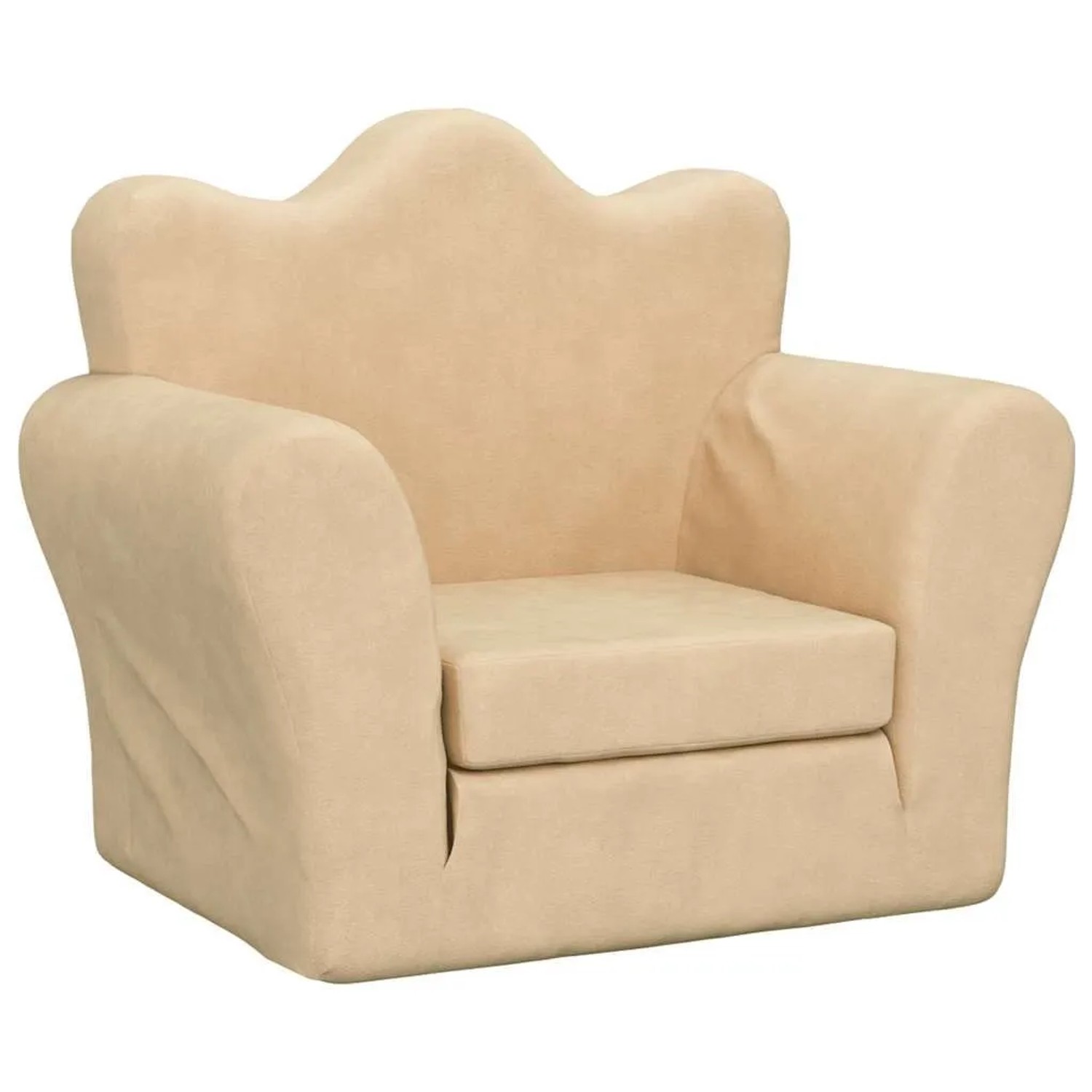 vidaXL Schlafsofa für Kinder Creme Weicher Plüsch 357055