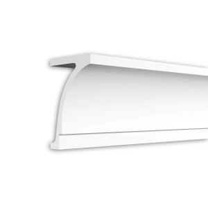 Weiße PROFHOME Eckleiste (25x35x200cm) für Fassade, Wand oder Decke. Zierleiste im Neo-Klassizismus Stil.