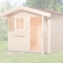 Weka Gartenhaus mit Fenster und einseitigen Fensterläden (69x79 cm) aus naturbelassenem Holz.