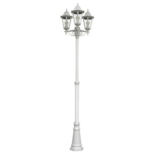 Weißer DELUKE Kandelaber ANNA aus Aluminium, 220 cm hoch, für Garten und Hof.