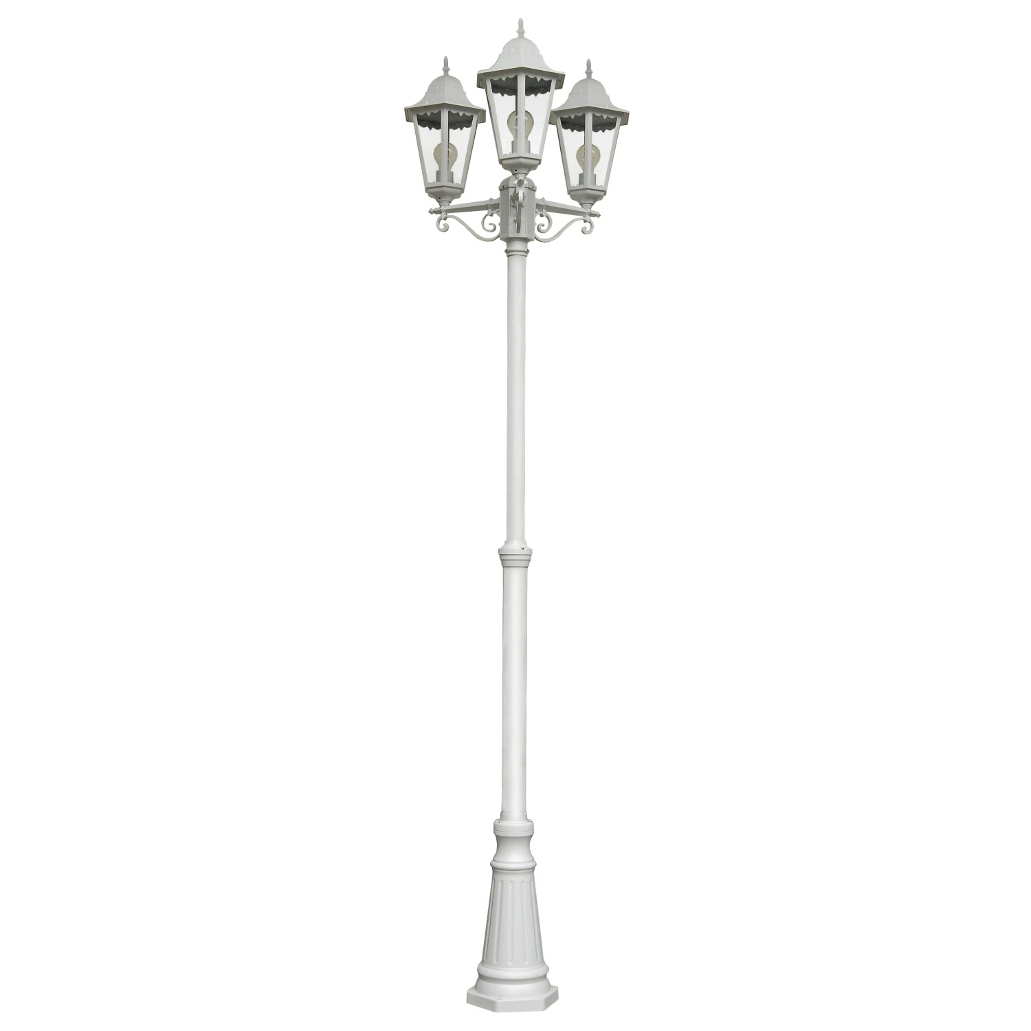 DELUKE Kandelaber ANNA Aluminium Weiß 220x58x58cm Außenwegeleuchte Hof Garten Laterne