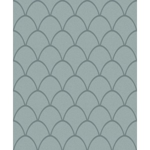 Schöner Wohnen Vliestapete in Grün mit grafischem Bogenmuster.