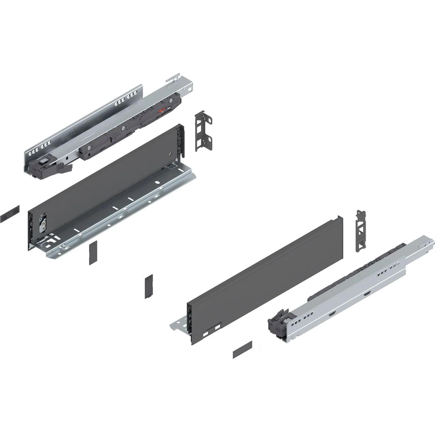 Blum Legrabox Pure Set Höhe M Tip-On Vollauszug 400 mm 40 kg Oriongrau 1 Paar