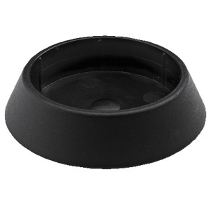 Schwarze Hettich Fußkappe, Ø 60 mm, für Tischbeine.