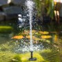 Eckige Solar Teichpumpe mit Fontäne im Gartenteich. Solarbetrieben, max. 45cm Höhe.