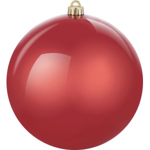 Große, burgunderrote Weihnachtskugel (Ø 20cm) aus Kunststoff für den Weihnachtsbaum.