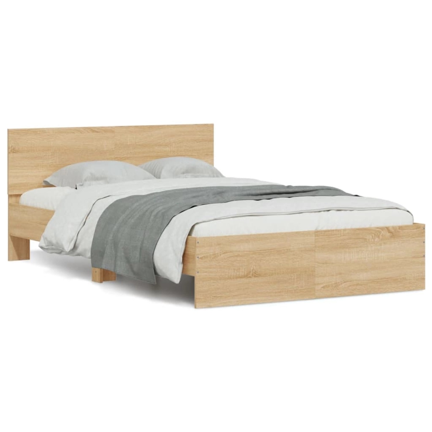 vidaXL Bettgestell mit Kopfteil Sonoma-Eiche 120x190 cm1938828