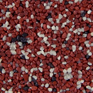 Terralith Buntsteinputz Mosaikputz, Körnung 2mm, Farbe Weiss, Rot, Schwarz.