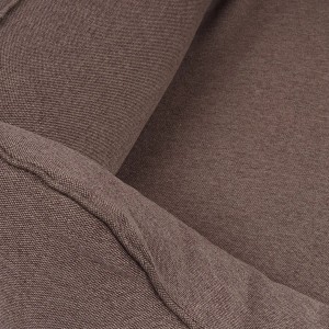 Detailaufnahme: Braunes Knuffelwuff Hundebett Leano, orthopädisch, aus Velours.