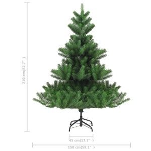 Künstlicher, grüner Weihnachtsbaum Nordmanntanne, 210 cm hoch, mit Stahlständer.