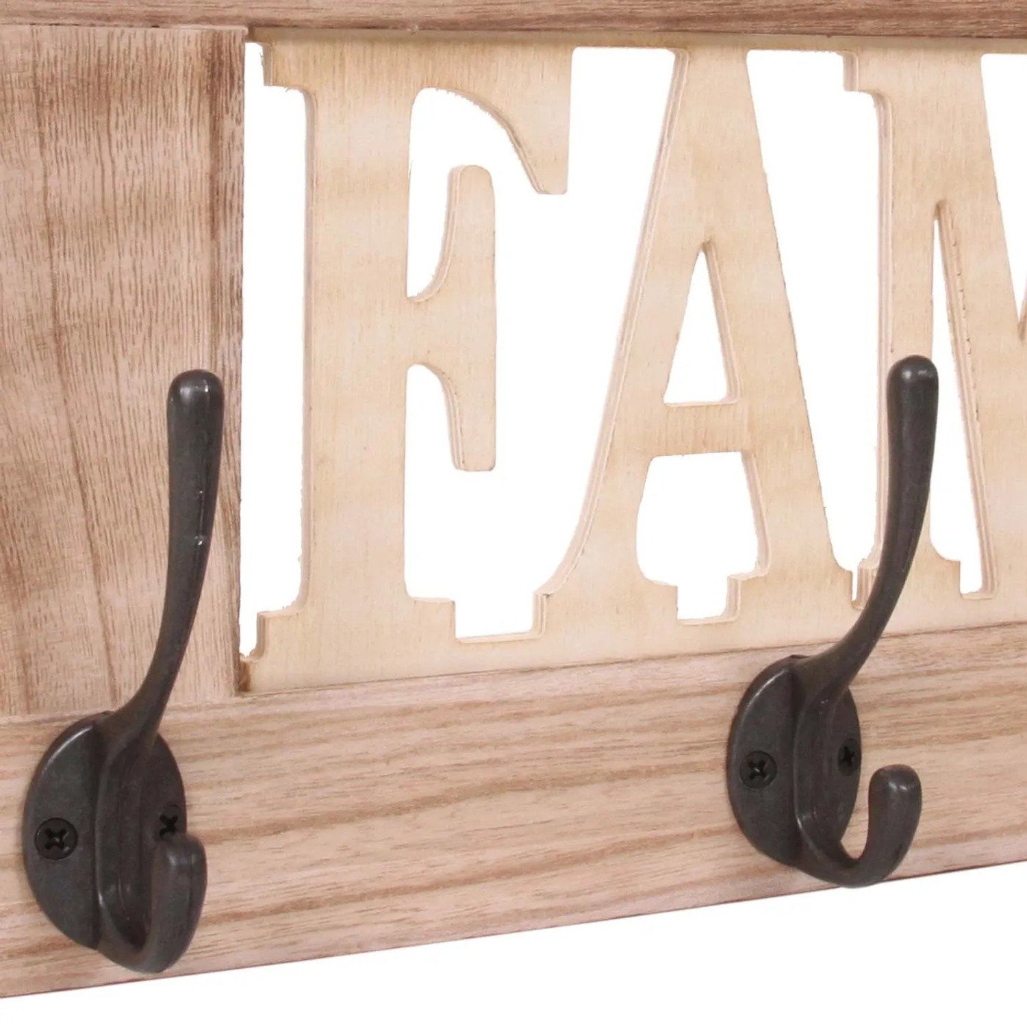 MCW Wandgarderobe C60 Family im Shabby-Look mit 4 Doppelhaken.