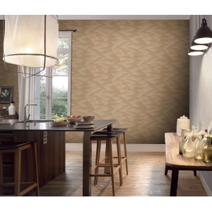 Goldene Guido Maria Kretschmer Vliestapete Sparkling Sea mit Wellenmuster im Raum.