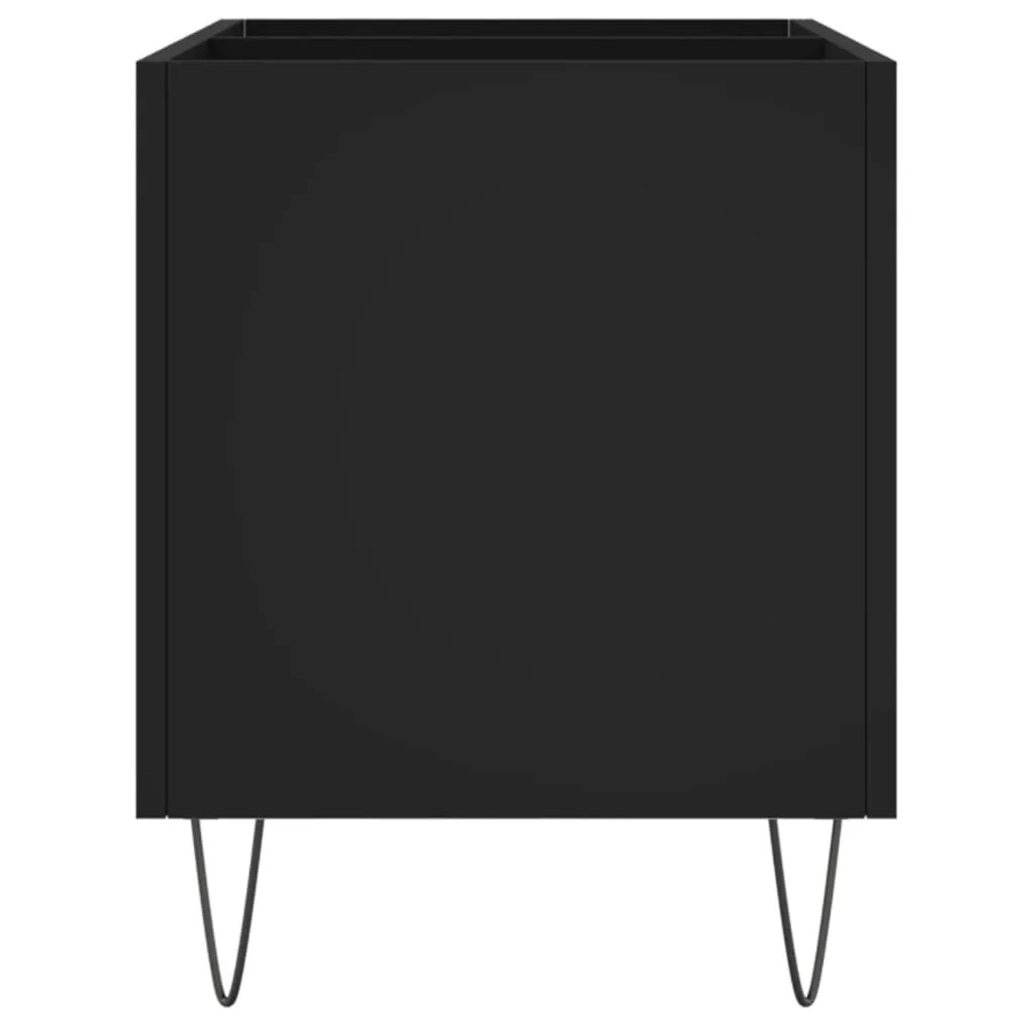 Schwarzer vidaXL Plattenschrank (74,5x38x48 cm) aus Holzwerkstoff mit Eisenbeinen.