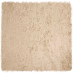 vidaXL Kunstschaffell Teppich Tafalla Beige 200 x 200 cm Polyester 42021489