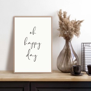 Gerahmtes Bild "Schönen Tag" in Schwarz-Weiß, 30x20 cm, für Home Office.