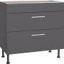 Optifit Unterschrank Ingvar420, 90 cm, Anthrazit Matt, mit 2 Auszügen und Edelstahlgriffen.