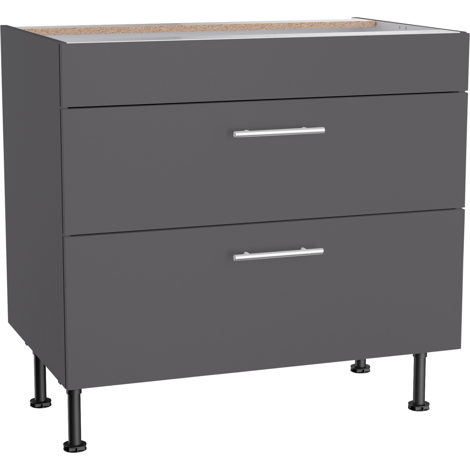 Optifit Unterschrank mit 2 Auszügen Ingvar420 90 cm Anthrazit Matt