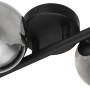 Moderne Globo LED-Wandleuchte Riha, 2-flammig, schwarz matt mit rauchfarbenen Glasschirmen.