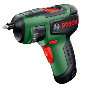 Bosch Akkuschrauber PSR Select, grün-schwarz, mit integrierter Bit-Trommel. Kompakter kabelloser Schrauber für Heimwerker.