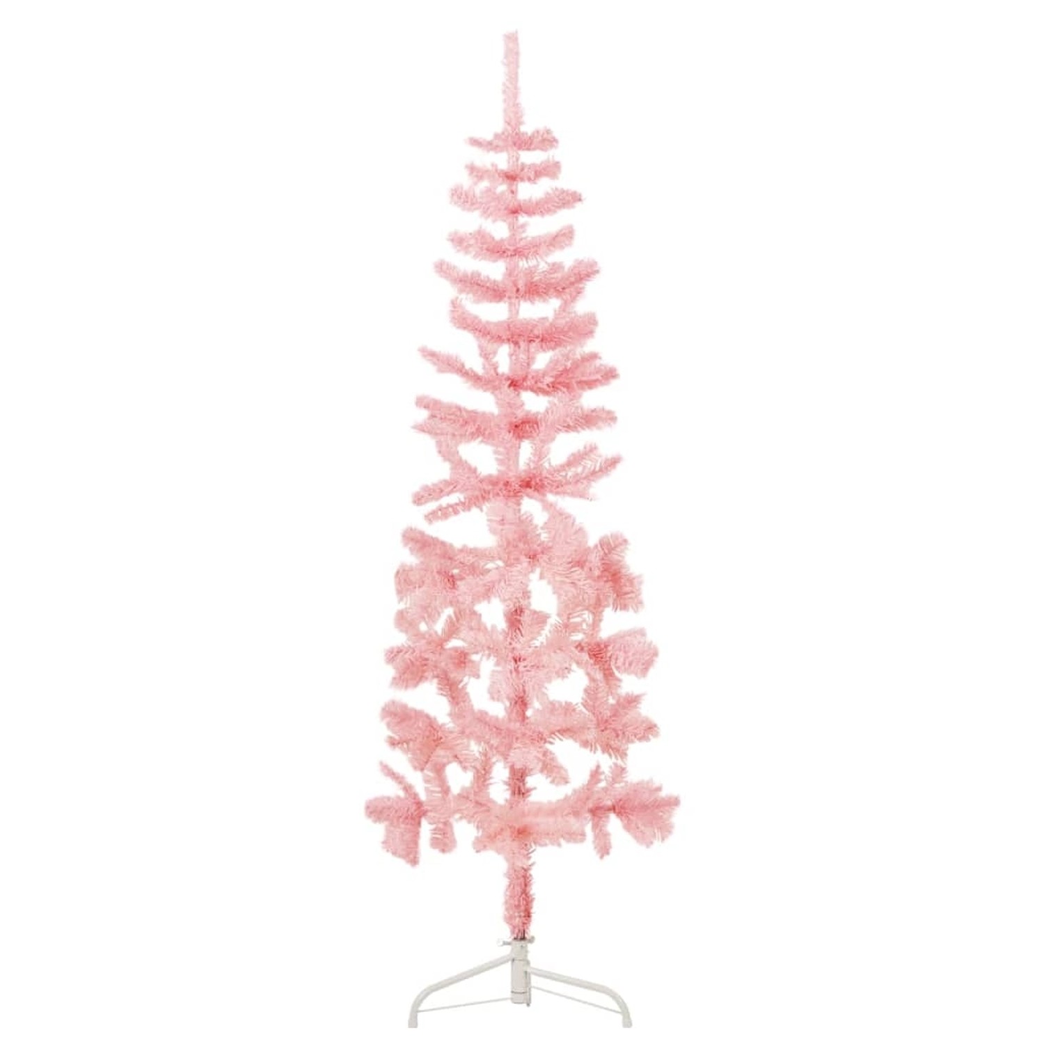 vidaXL Künstlicher Halb-Weihnachtsbaum mit Ständer Schlank Rosa 180 cm