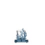 Mica Decorations Teelichthalter Koralle, blau, 9x6,5x10cm. Maritime Deko.