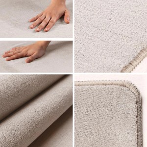 Detailansicht: Ayyildiz Kurzflorteppich Sky 5400 Creme (240x340 cm), weicher Flor, gekettelter Rand.