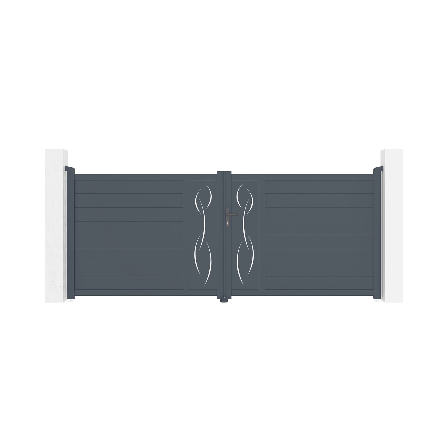 Casanoov Flügeltor 3 5M Life H 140Cm & 2 Pfosten H 166Cm Aluminium Grau günstig online kaufen