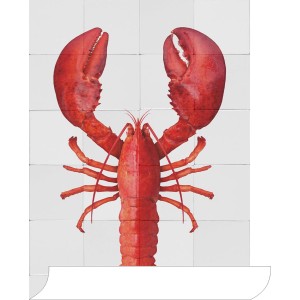 ESTAhome Wandtattoo: Roter Hummer (70x46,5 cm). Dekoratives Wandtattoo für Küche und Wohnraum.