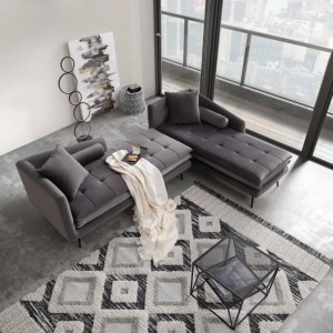 Bessagi Home Relaxliege Emilia Grau Samt