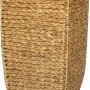 Hohe, naturfarbene Pflanzsäule (75,5 cm) aus Polyrattan mit Bewässerungssystem und Wasserstandsanzeige.