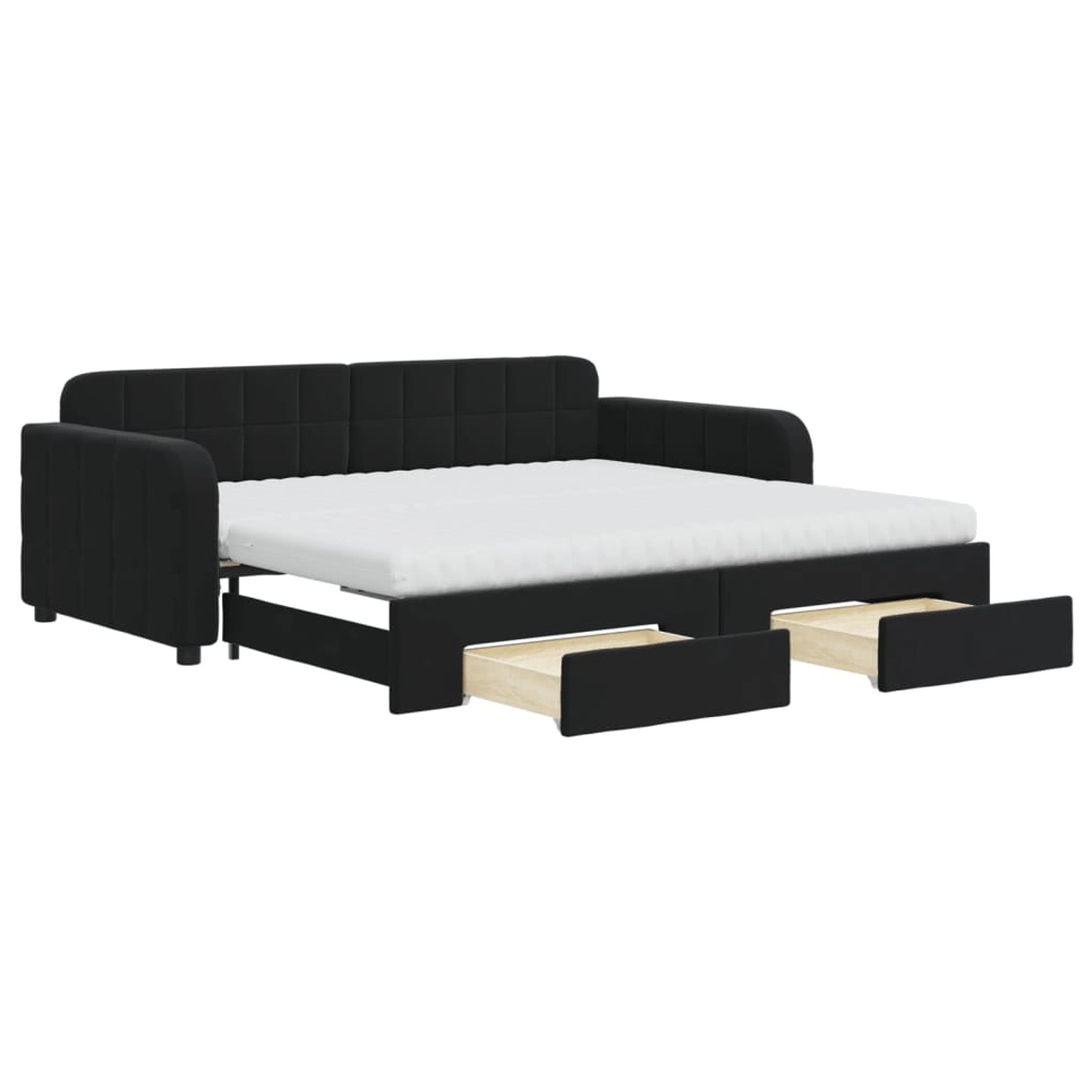 vidaXL Tagesbett Ausziehbar mit Schubladen Schwarz 90x190 cm Samt 3197016 günstig online kaufen