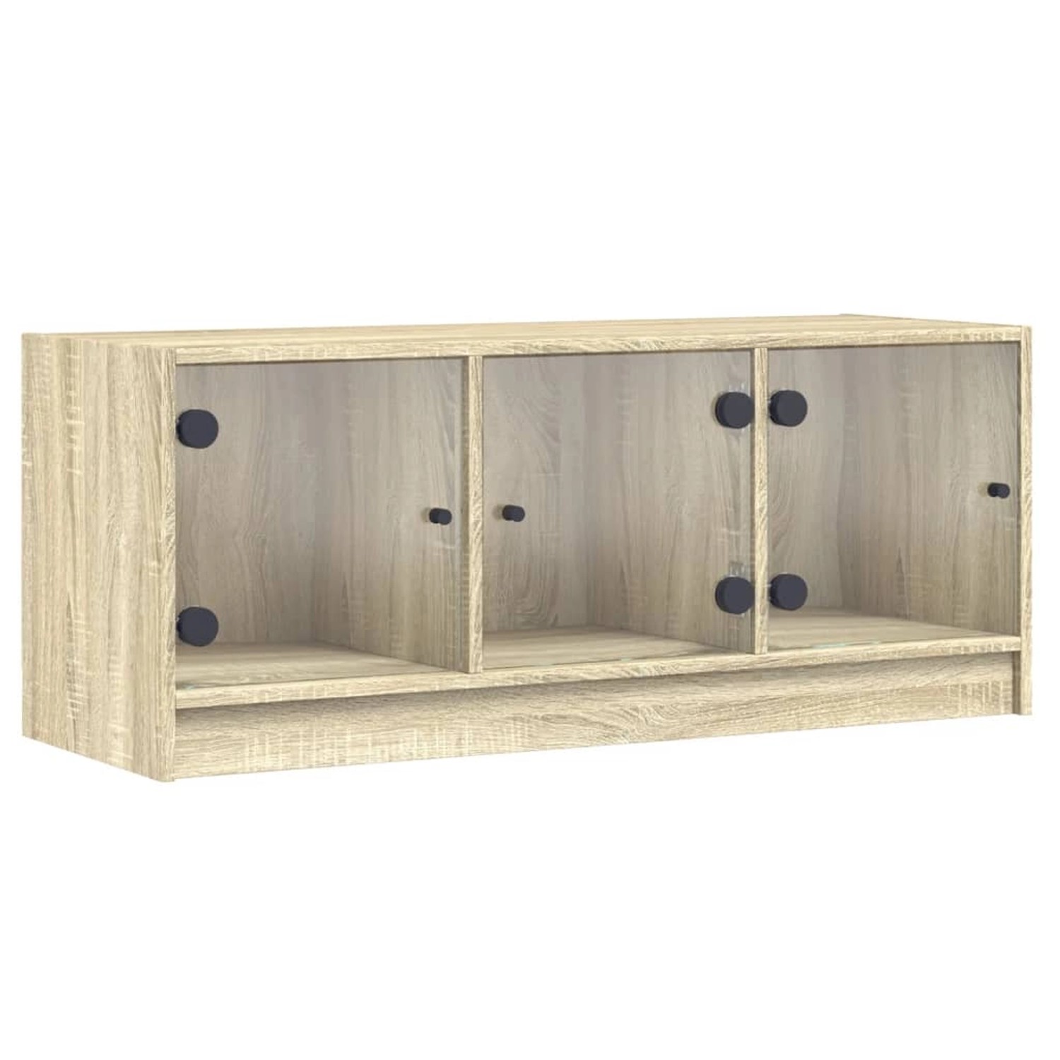 vidaXL TV-Schrank mit Glastüren Sonoma-Eiche 102x37x42 cm 836408 günstig online kaufen