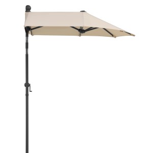 Schneider Balkonschirm, 150x150 cm, Natur, mit Kurbel. Ideal für kleine Balkone.