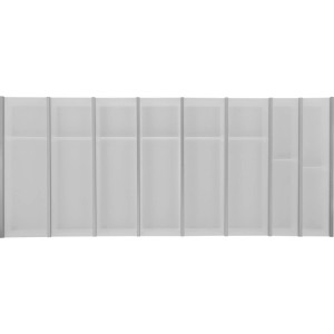 Ninka Cuisio Besteckeinsatz, weißer Besteckkasten für Schubladen. Modularer Organizer aus Kunststoff mit Aluminiumprofilen.