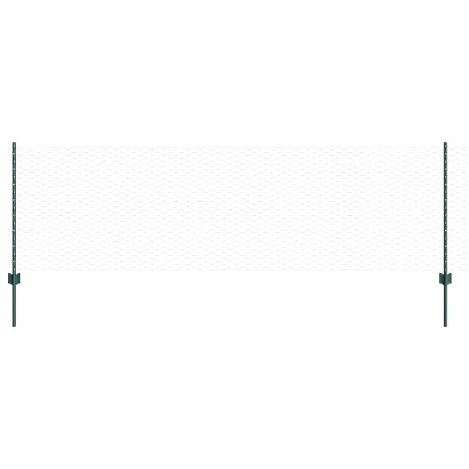 vidaXL Zaun mit Pfosten Grün 0,8 x 10 m Stahl und PVC 3336678 günstig online kaufen