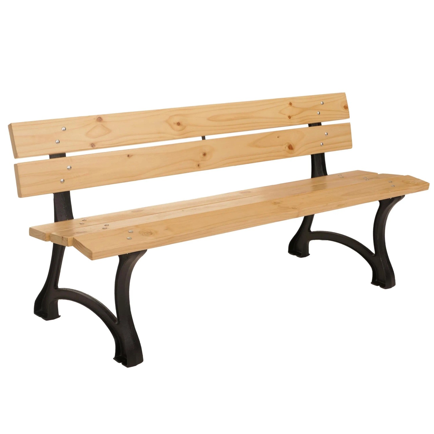 MCW Gartenbank O20 3-Sitzer Gusseisen Holz Kiefer 170cm Hellbraun